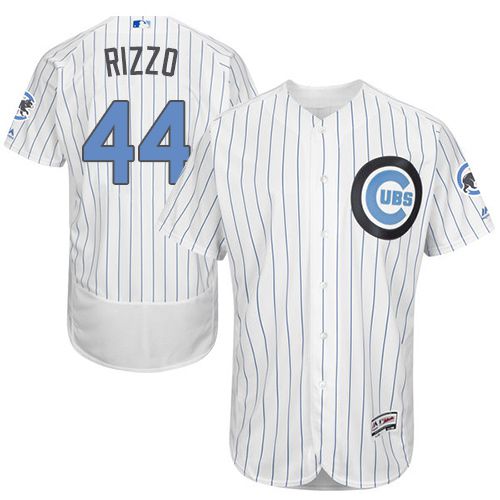 Cubs #44 Anthony Rizzo White(Blue Strip) Flexbase Authentic Collection Father's Day Stitched MLB Jersey